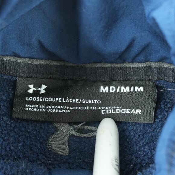 Under Armour Fleece Jacket Mens M Blue Specialist Henley 2.0 1/4 Snap ColdGear - Picture 4 of 9